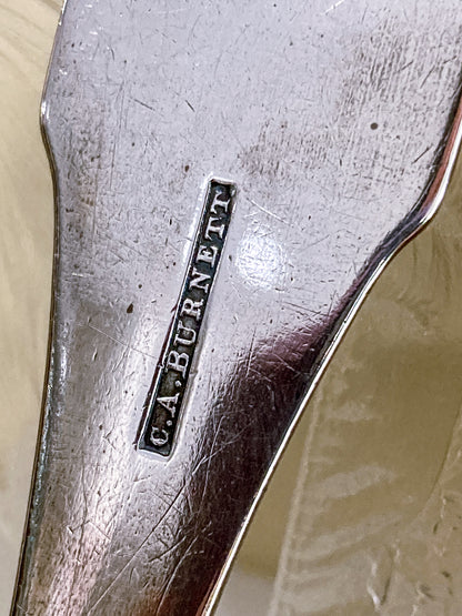 Antique 19th Century Federal Era Silversmith Charles Alexander Burnett (1769-1849) Silver Punch Ladle