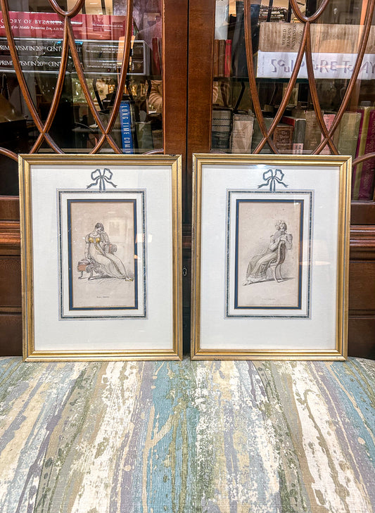 19th Century Pair of Fashion Plates Ackermann's Repository of Arts Framed Prints