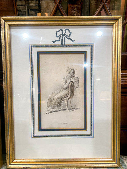 19th Century Pair of Fashion Plates Ackermann's Repository of Arts Framed Prints