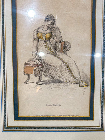19th Century Pair of Fashion Plates Ackermann's Repository of Arts Framed Prints