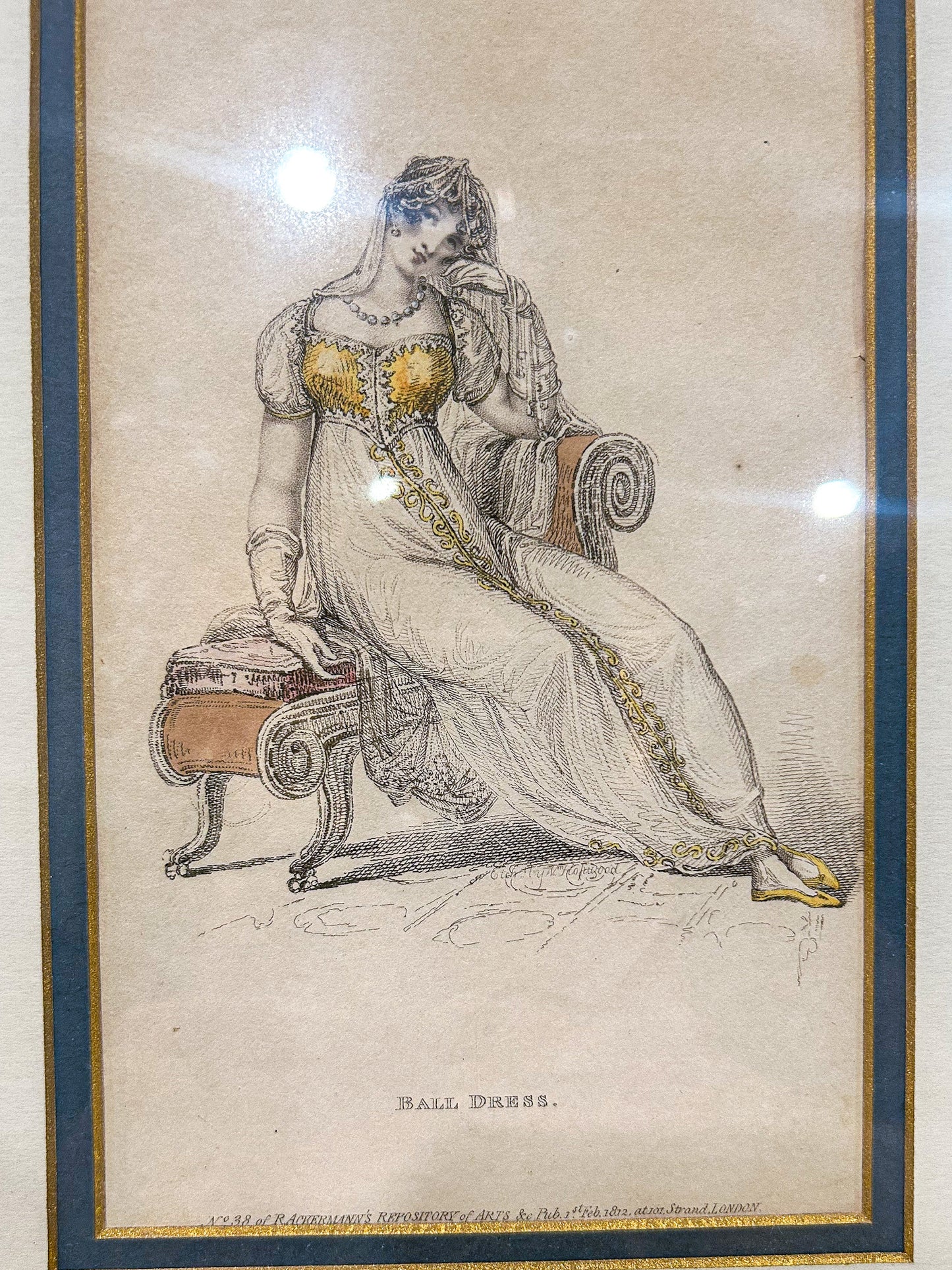 19th Century Pair of Fashion Plates Ackermann's Repository of Arts Framed Prints