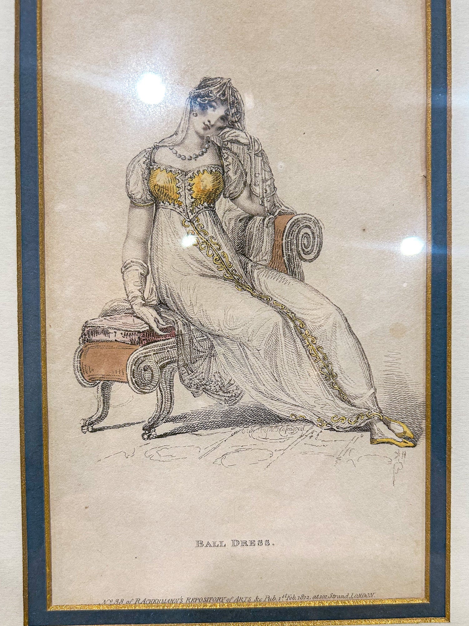 19th Century Pair of Fashion Plates Ackermann's Repository of Arts Framed Prints