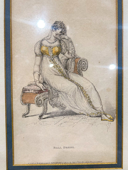 19th Century Pair of Fashion Plates Ackermann's Repository of Arts Framed Prints
