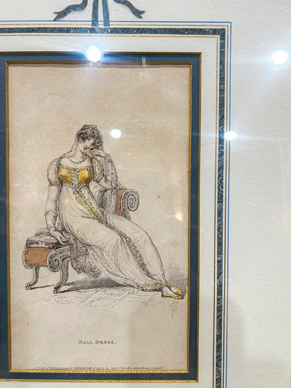 19th Century Pair of Fashion Plates Ackermann's Repository of Arts Framed Prints