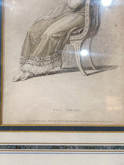 19th Century Pair of Fashion Plates Ackermann's Repository of Arts Framed Prints