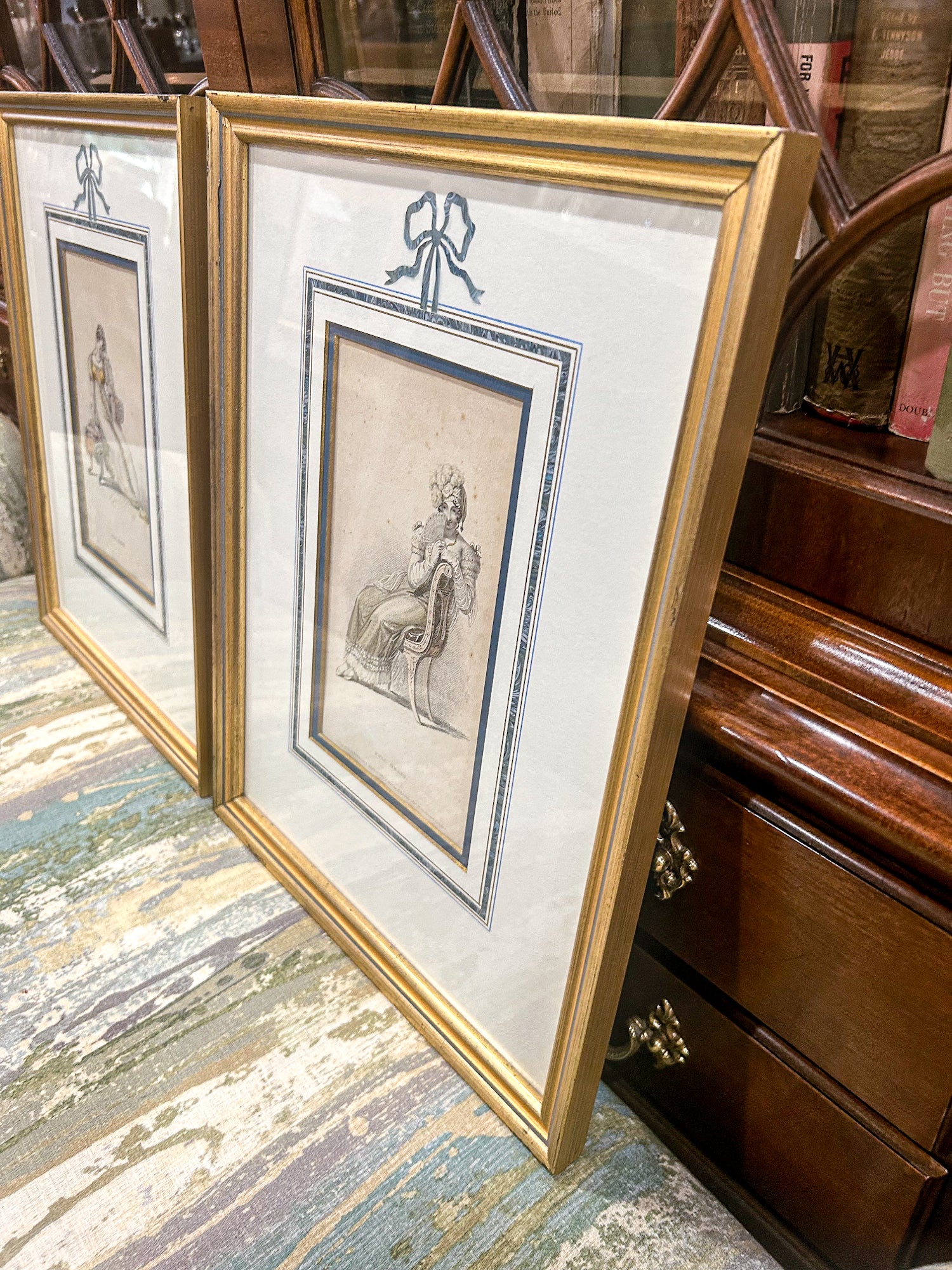 19th Century Pair of Fashion Plates Ackermann's Repository of Arts Framed Prints