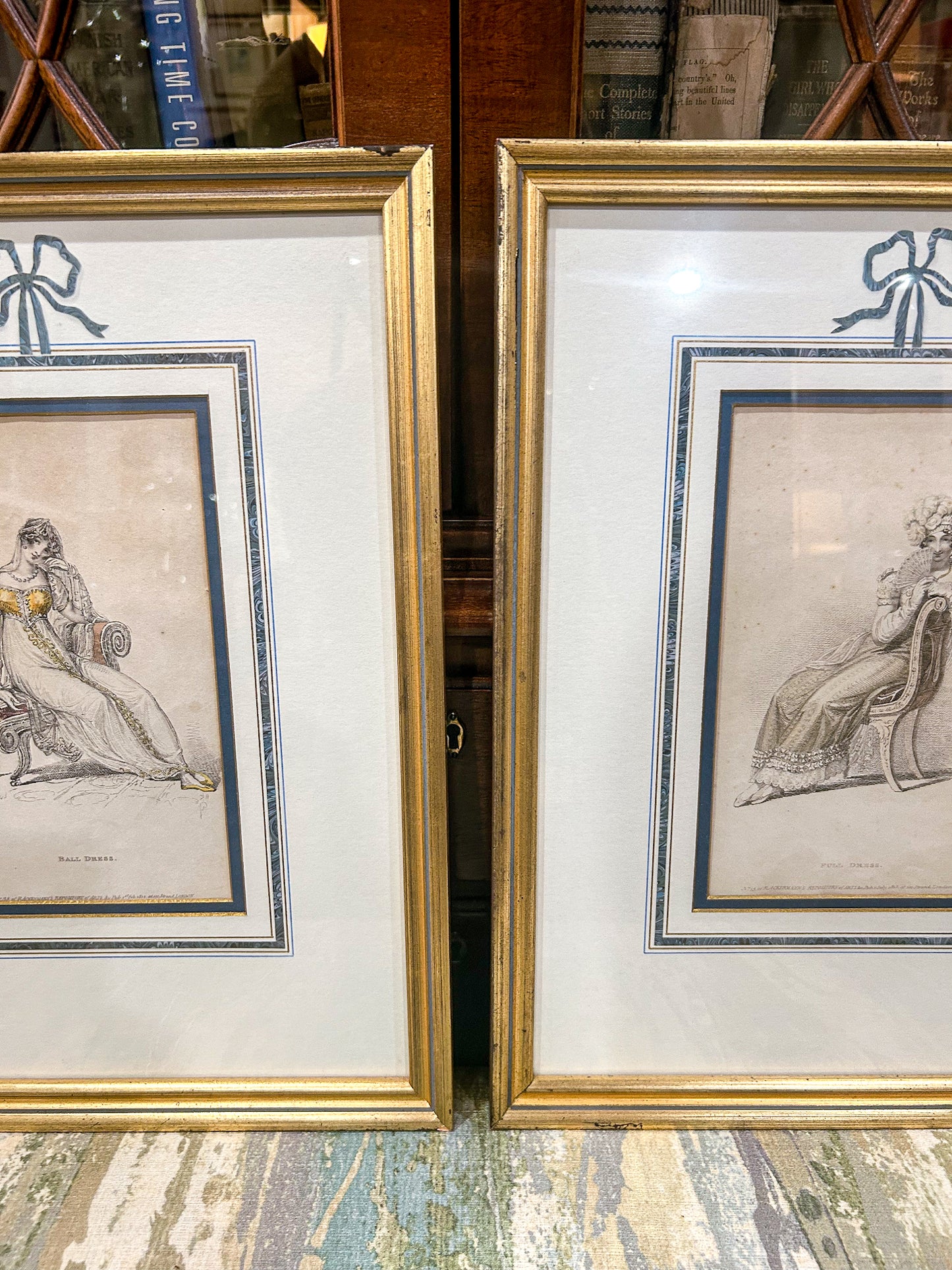 19th Century Pair of Fashion Plates Ackermann's Repository of Arts Framed Prints