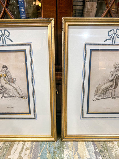 19th Century Pair of Fashion Plates Ackermann's Repository of Arts Framed Prints