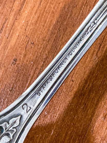 Antique Late 19th Century Stark & Forney Silver Plated Shell Shaped Sugar Spoon