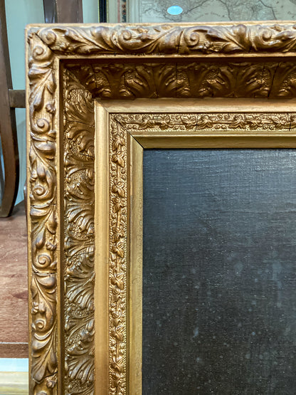 Antique 19th Century Unnamed Gentleman Portrait Framed Oil on Canvas Painting
