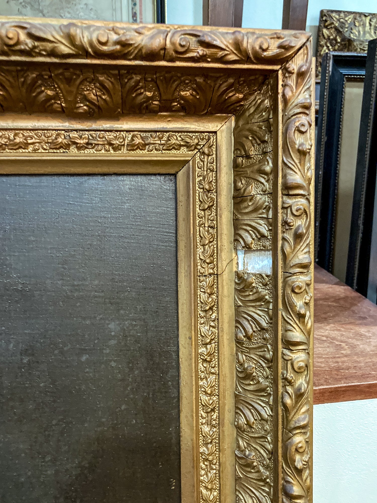 frame loss; Antique 19th Century Unnamed Gentleman Portrait Framed Oil on Canvas Painting