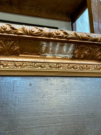 frame loss; Antique 19th Century Unnamed Gentleman Portrait Framed Oil on Canvas Painting