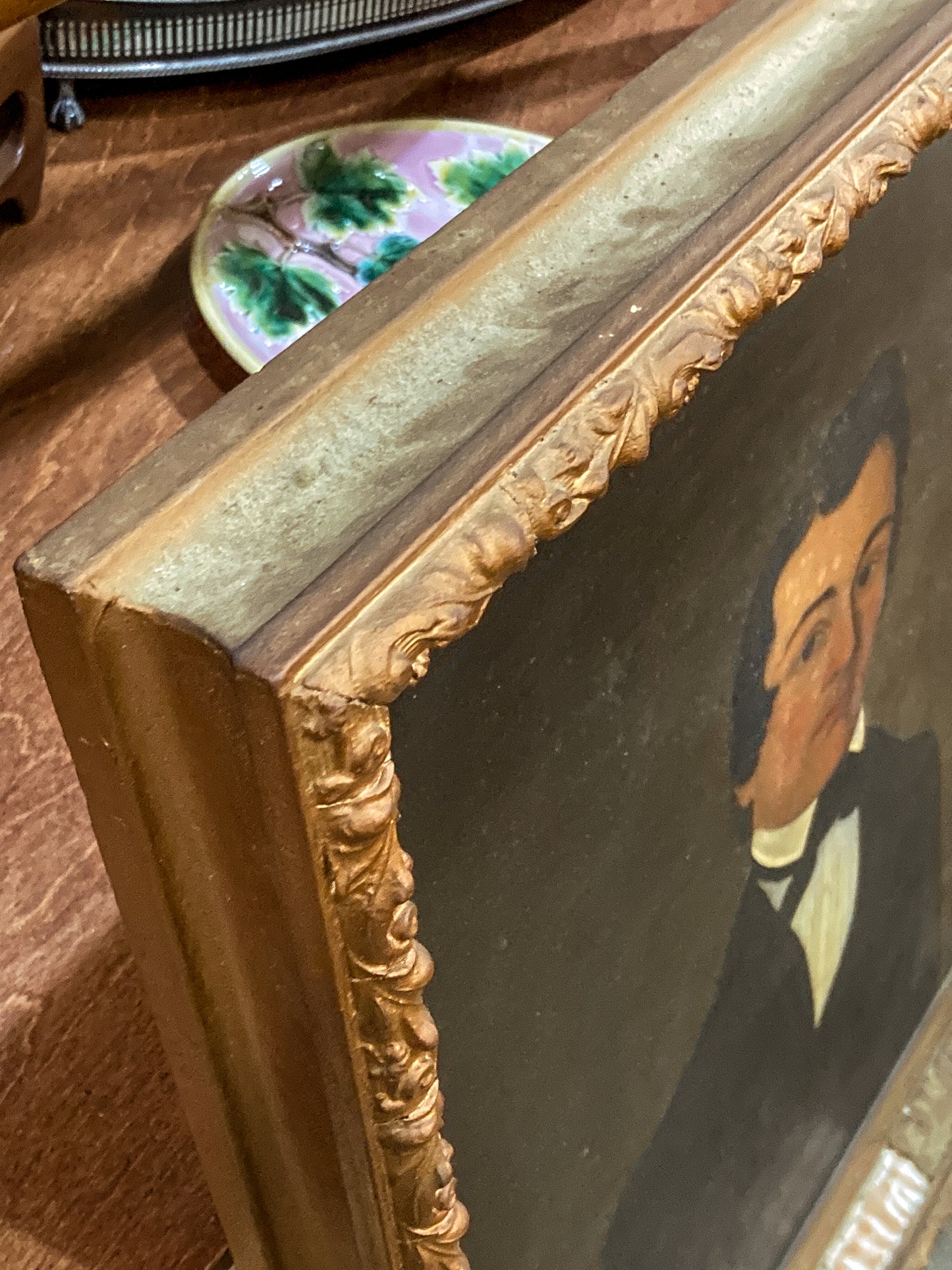 Antique 19th Century Unnamed Gentleman Portrait Framed Oil on Canvas Painting