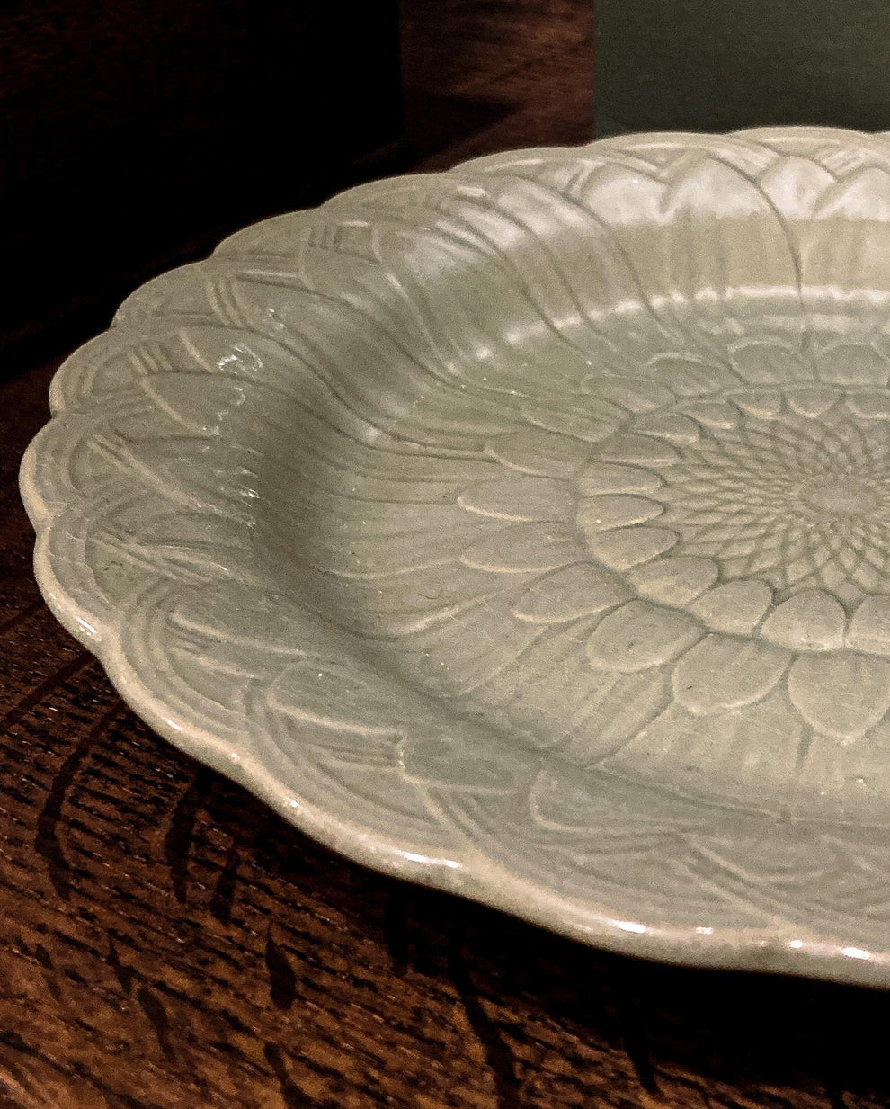 Antique 19th Century Wedgwood Caneware Earth Green Sunflower Plate ...
