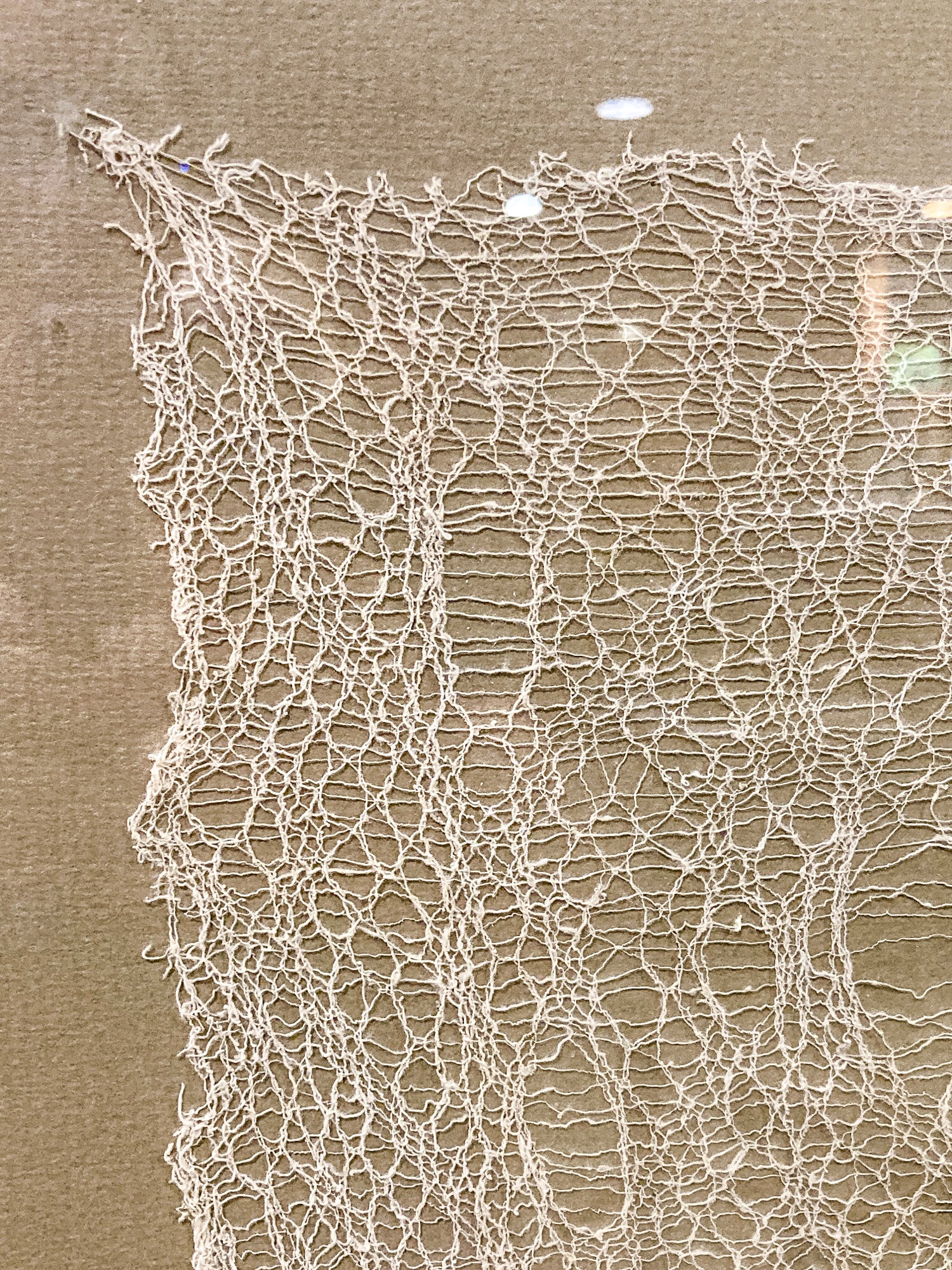 Antique 20th Century Handmade White Lace Panel Framed Fiber Art