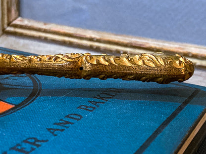 19th Century Antique Petite Doré Beveled Glass Portrait Hand Mirror