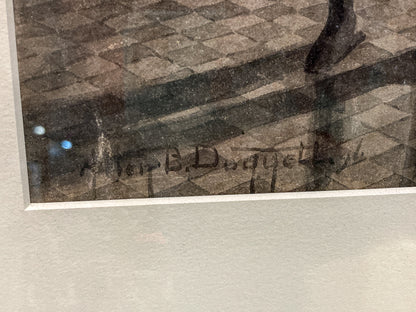 Antique Public House Scene Watercolor Allen B Doggett (1860-1926) Framed Painting