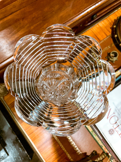 Antique American Brilliant Cut Clear Glass J. Hoare Corning Tall Trumpet Vase