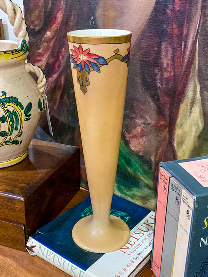 Antique Art Deco Hand Painted American Belleek Willets Porcelain Vase