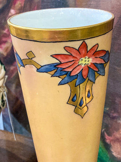 Antique Art Deco Hand Painted American Belleek Willets Porcelain Vase