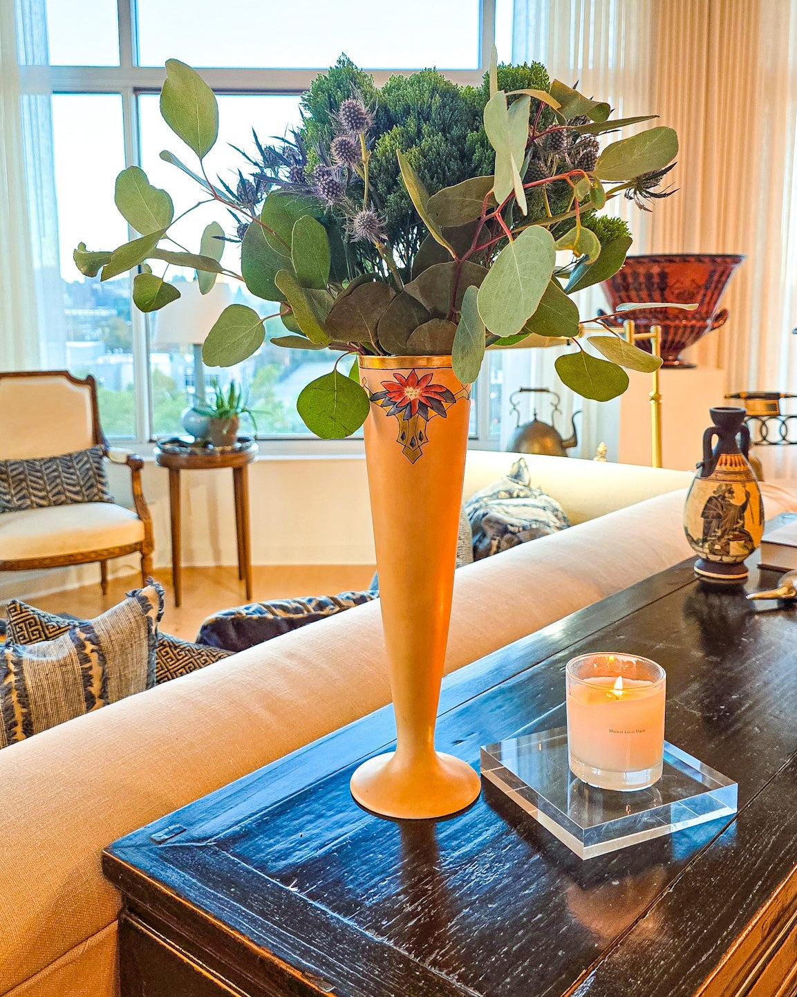 Antique Art Deco Hand Painted American Belleek Willets Porcelain Vase