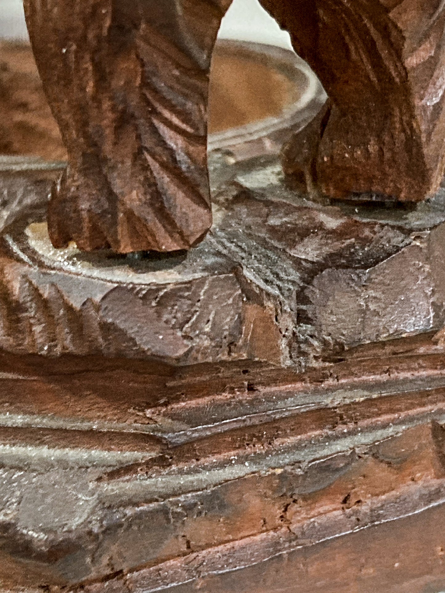 Antique Black Forest Matchbox Holder Ashtray Wooden Carved Bear Figurine