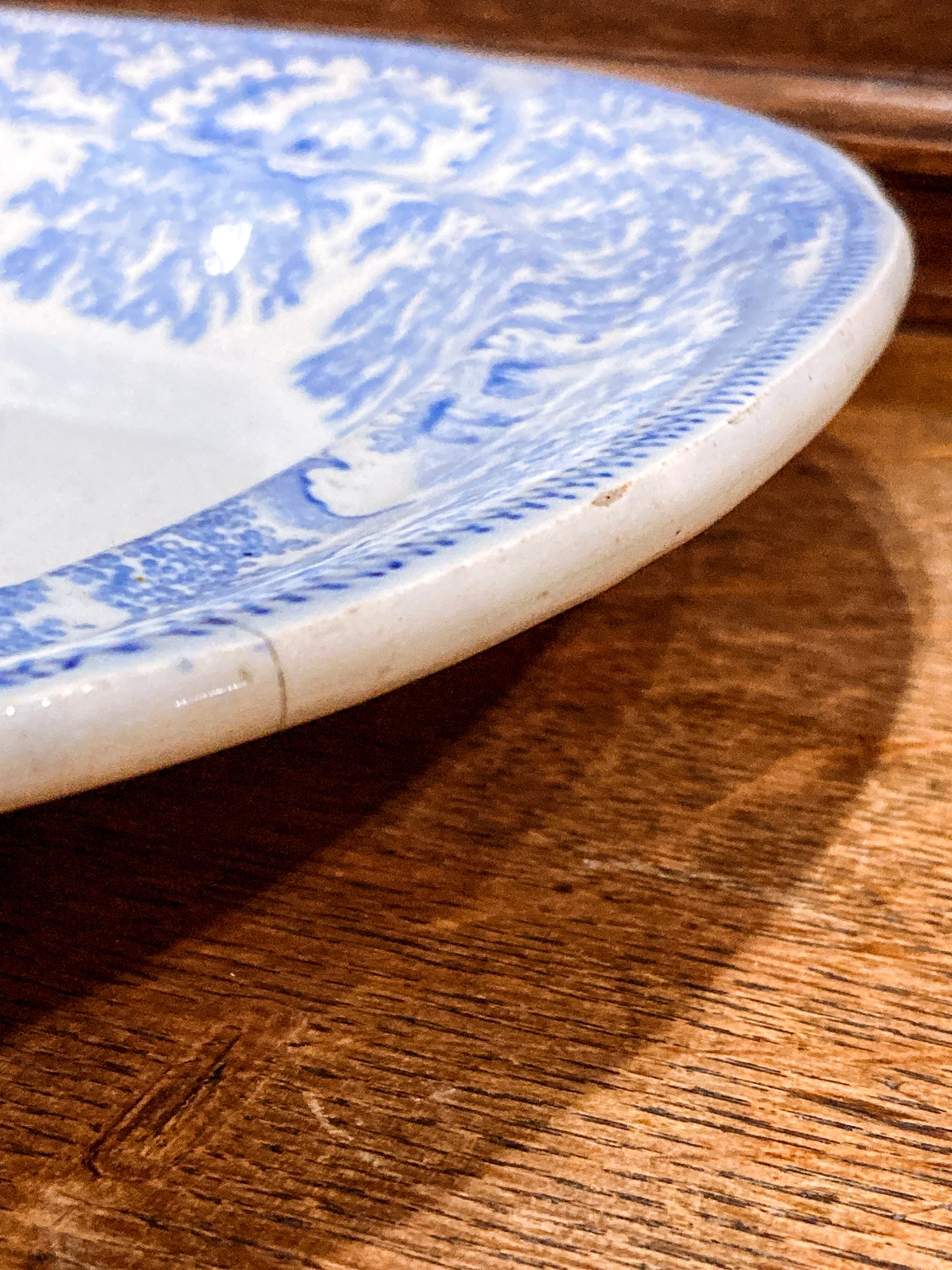 Antique Blue & White English Transferware Albion Porcelain Serving Platter Tray