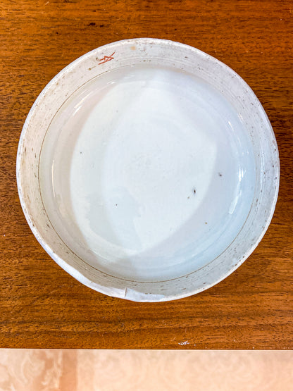 Antique Chinese Porcelain Hand Painted Cylindrical Porcelain Lidded Jar