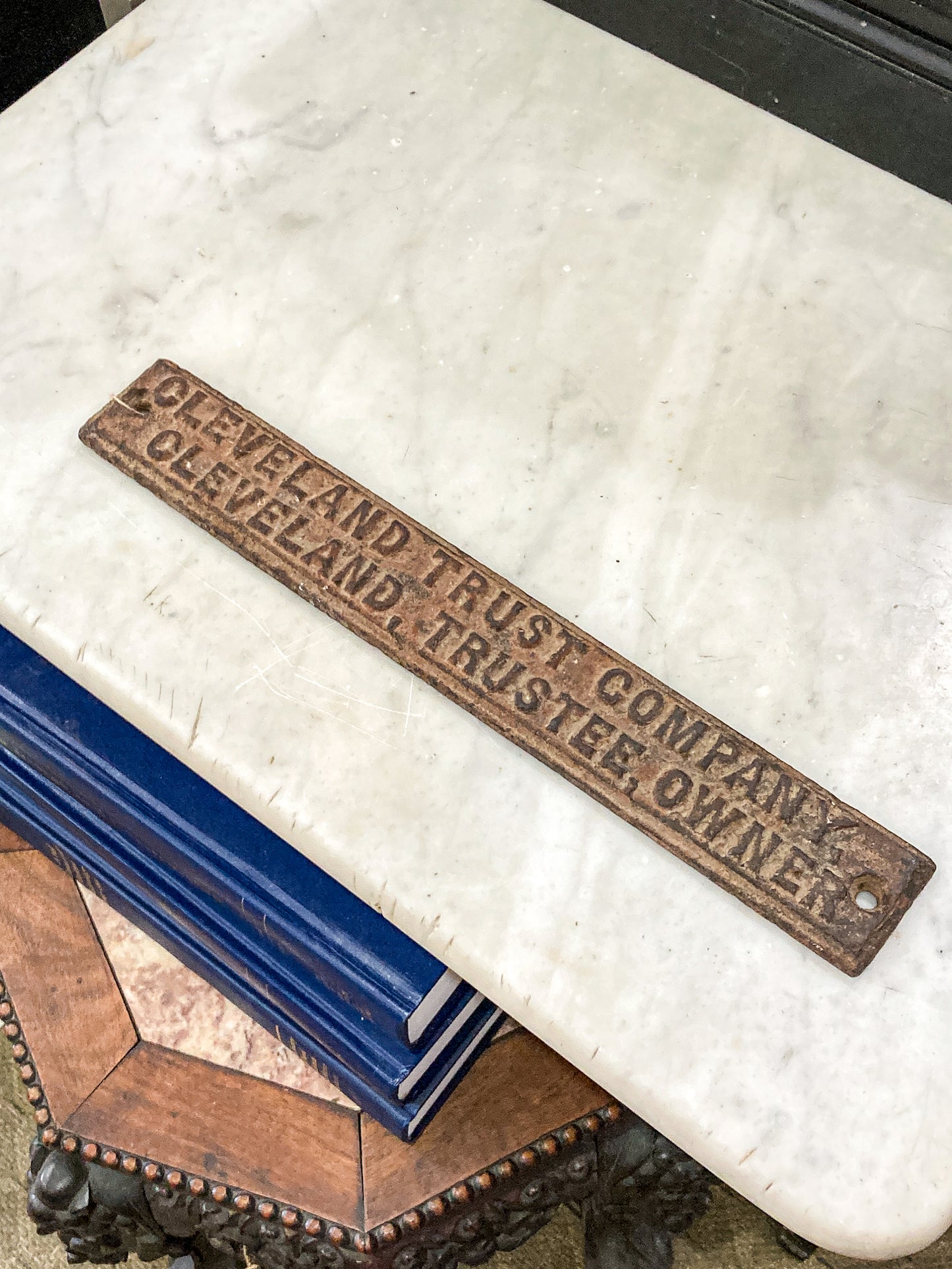 Antique Cleveland Trust Company Trustee Owner Cast Iron Wall Plaque