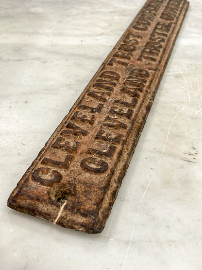 Antique Cleveland Trust Company Trustee Owner Cast Iron Wall Plaque