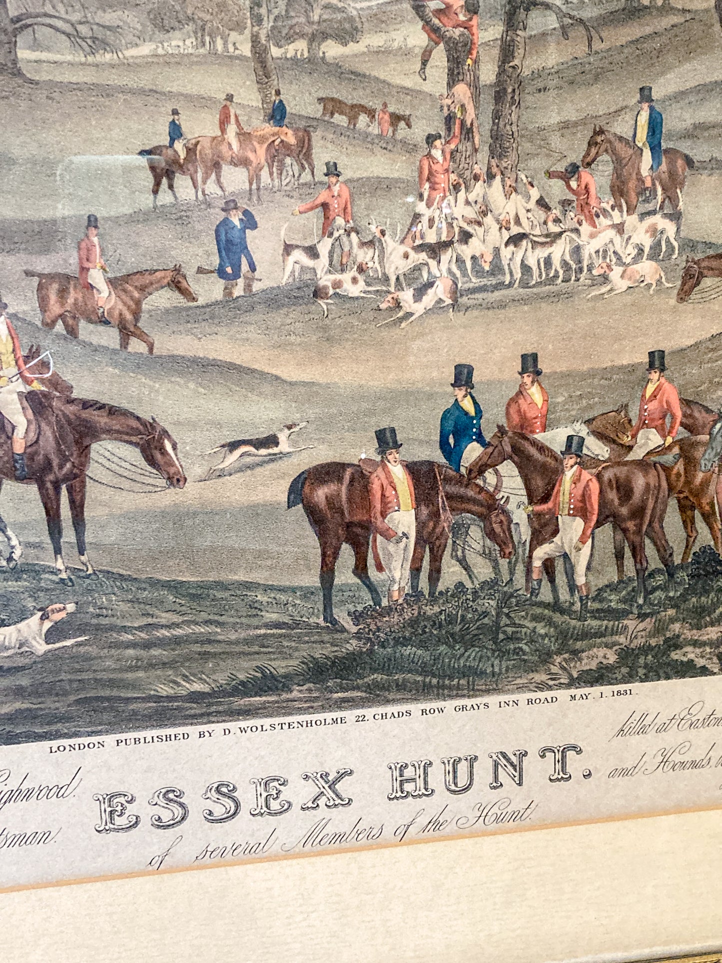 Dean Wolstenholme (1757-1837) The Essex Hunt Framed Aquatint Print
