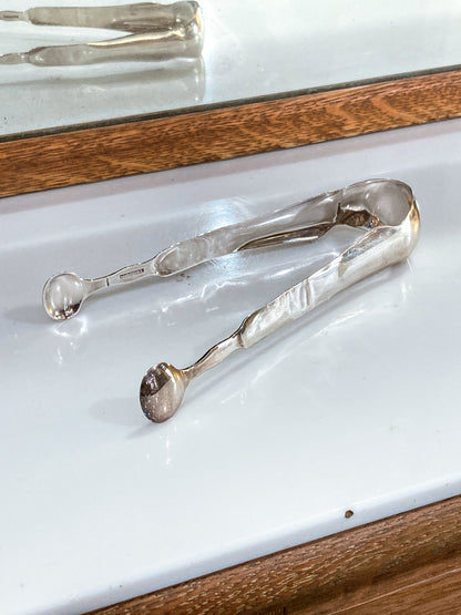 Antique Early 18th Century Nehemiah Dodge Coin Silver Sugar Tongs