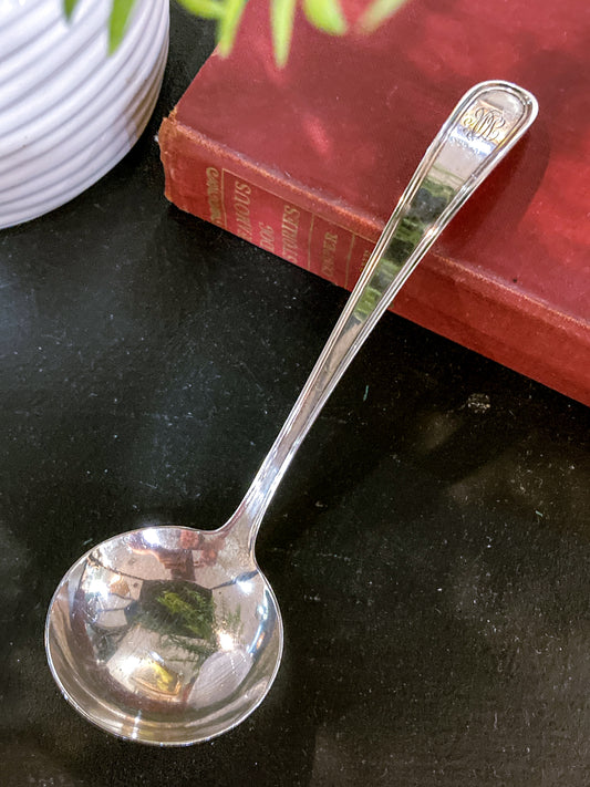 Antique Engraved Monogram S. Kirk & Son Sterling Silver Small Ladle Soup Spoon