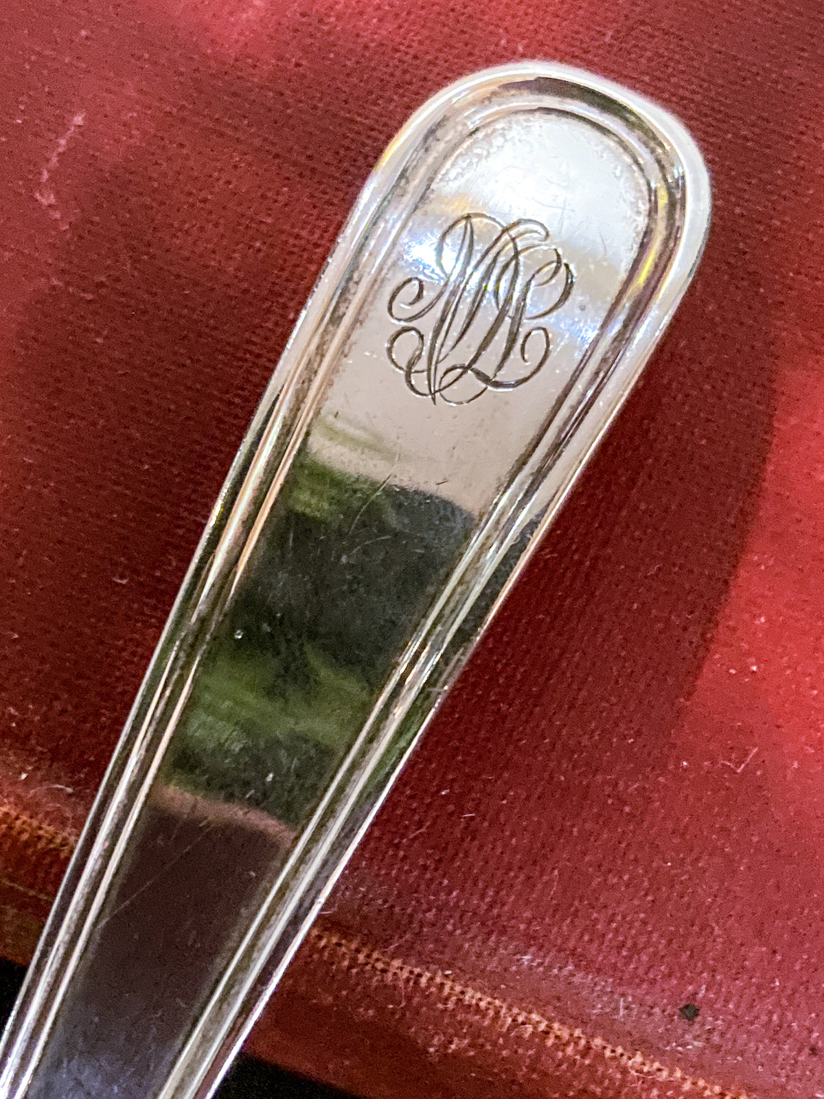 Antique Engraved Monogram S. Kirk & Son Sterling Silver Small Ladle Soup Spoon