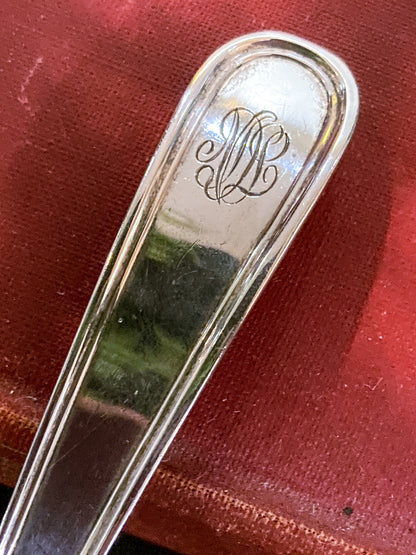 Antique Engraved Monogram S. Kirk & Son Sterling Silver Small Ladle Soup Spoon