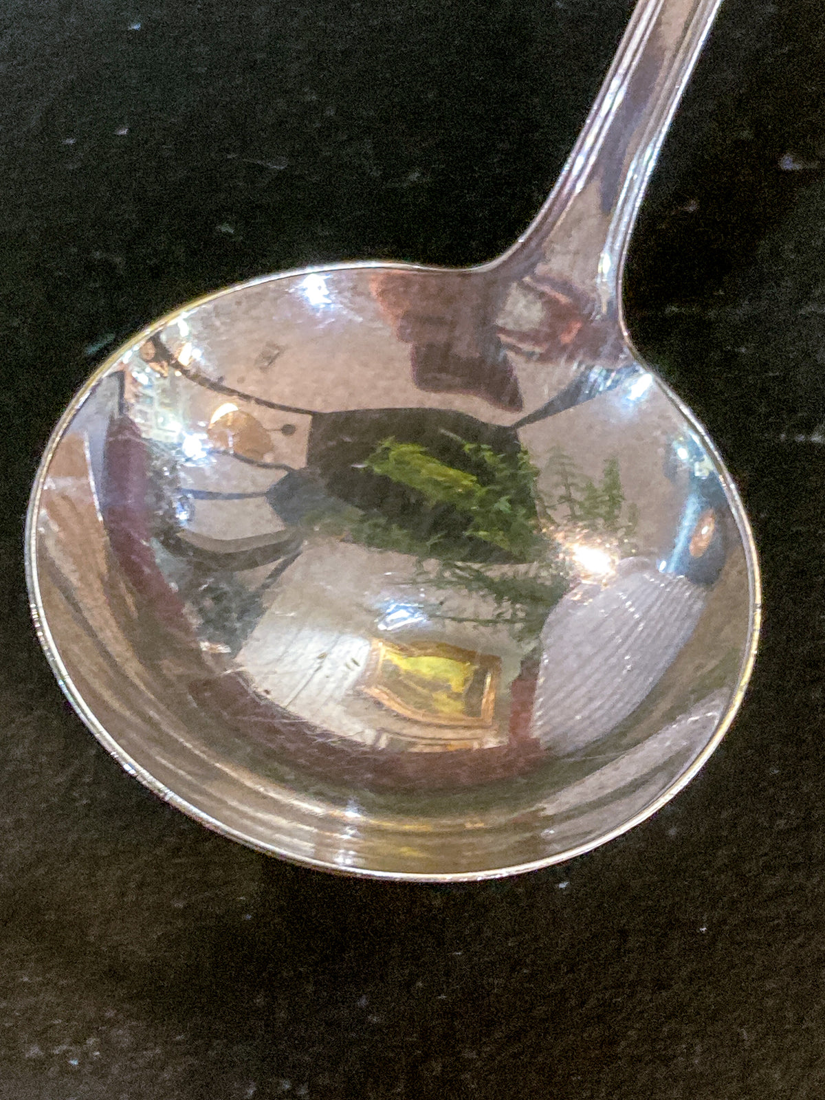 Antique Engraved Monogram S. Kirk & Son Sterling Silver Small Ladle Soup Spoon