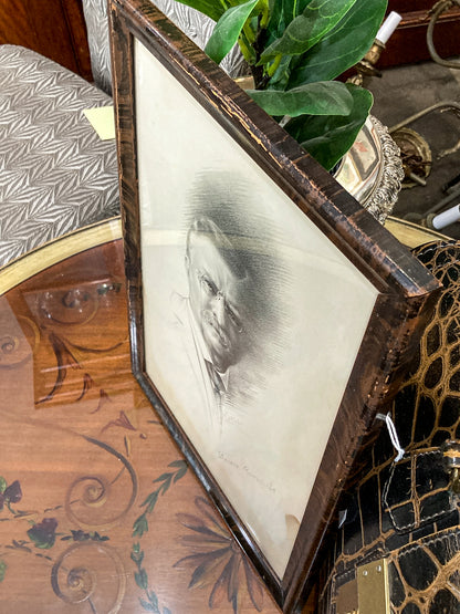 Antique Fannie Soule Campbell Theodore Roosevelt Framed Lithographic Portrait