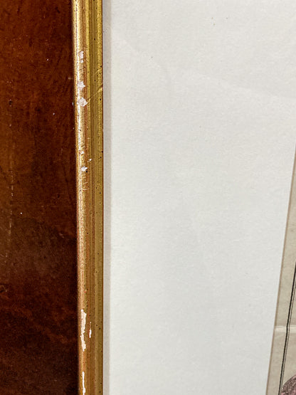 Framed Antique French 19th Century 1826 Parisian Fashion Plate Print