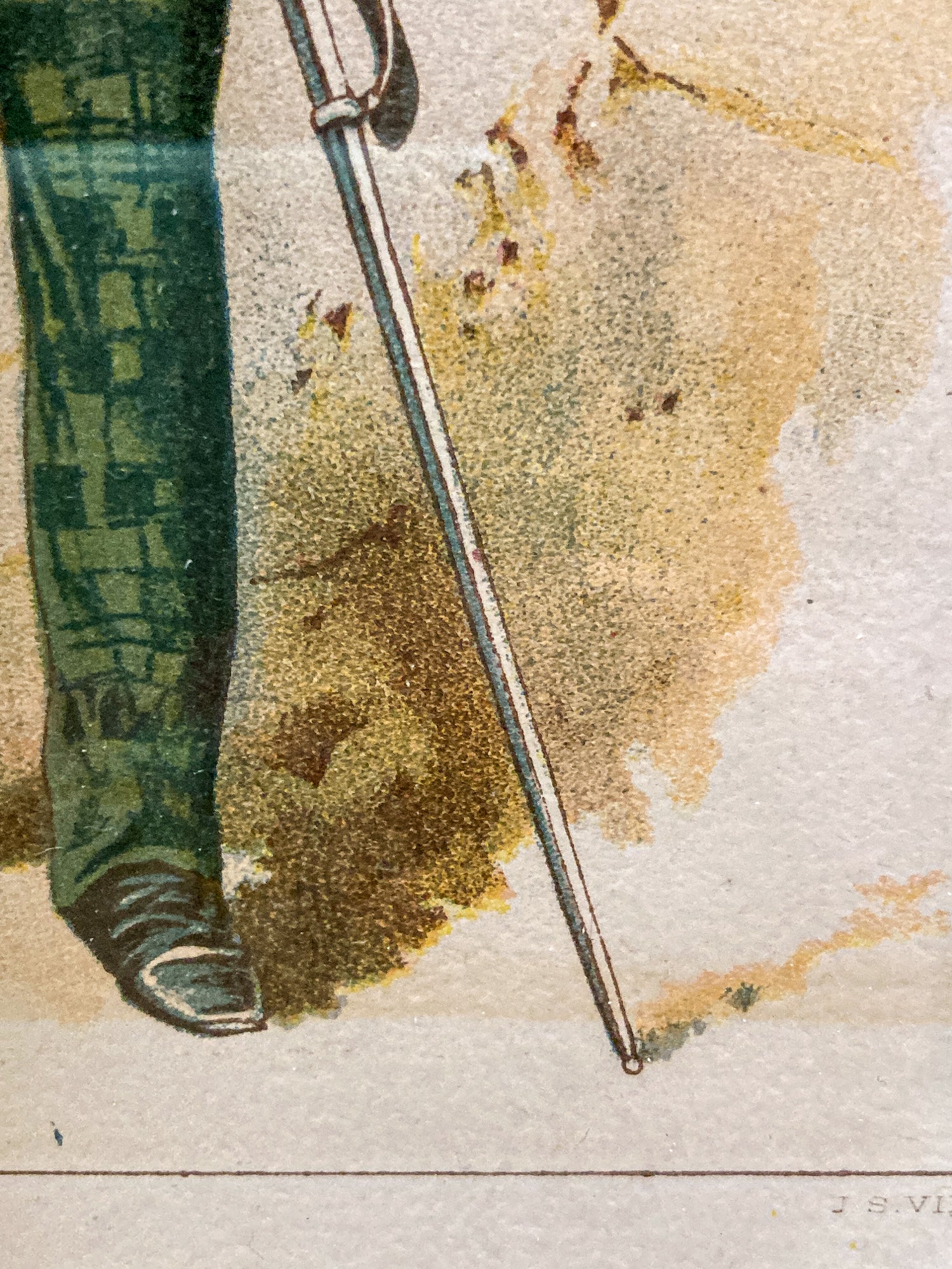 Antique J. S. Virtue "The 21st-Royal Scots Fusiliers" Military Framed Lithograph