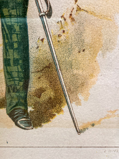 Antique J. S. Virtue "The 21st-Royal Scots Fusiliers" Military Framed Lithograph