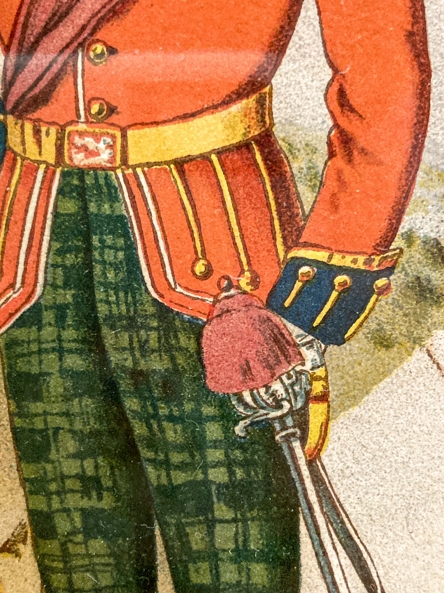 Antique J. S. Virtue "The 21st-Royal Scots Fusiliers" Military Framed Lithograph
