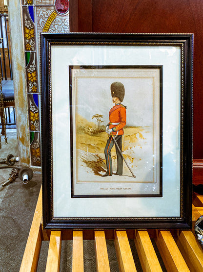 Antique J. S. Virtue "The 23rd-Royal Welsh Fusiliers" Framed Military Lithograph