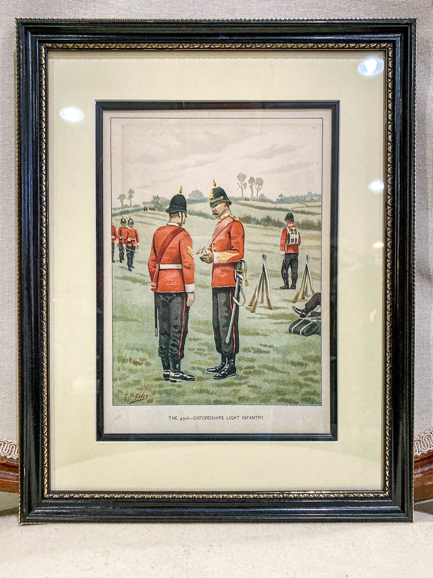 Antique J.S. Virtue "The 43rd-Oxfordshire Light Infantry" Framed Lithograph