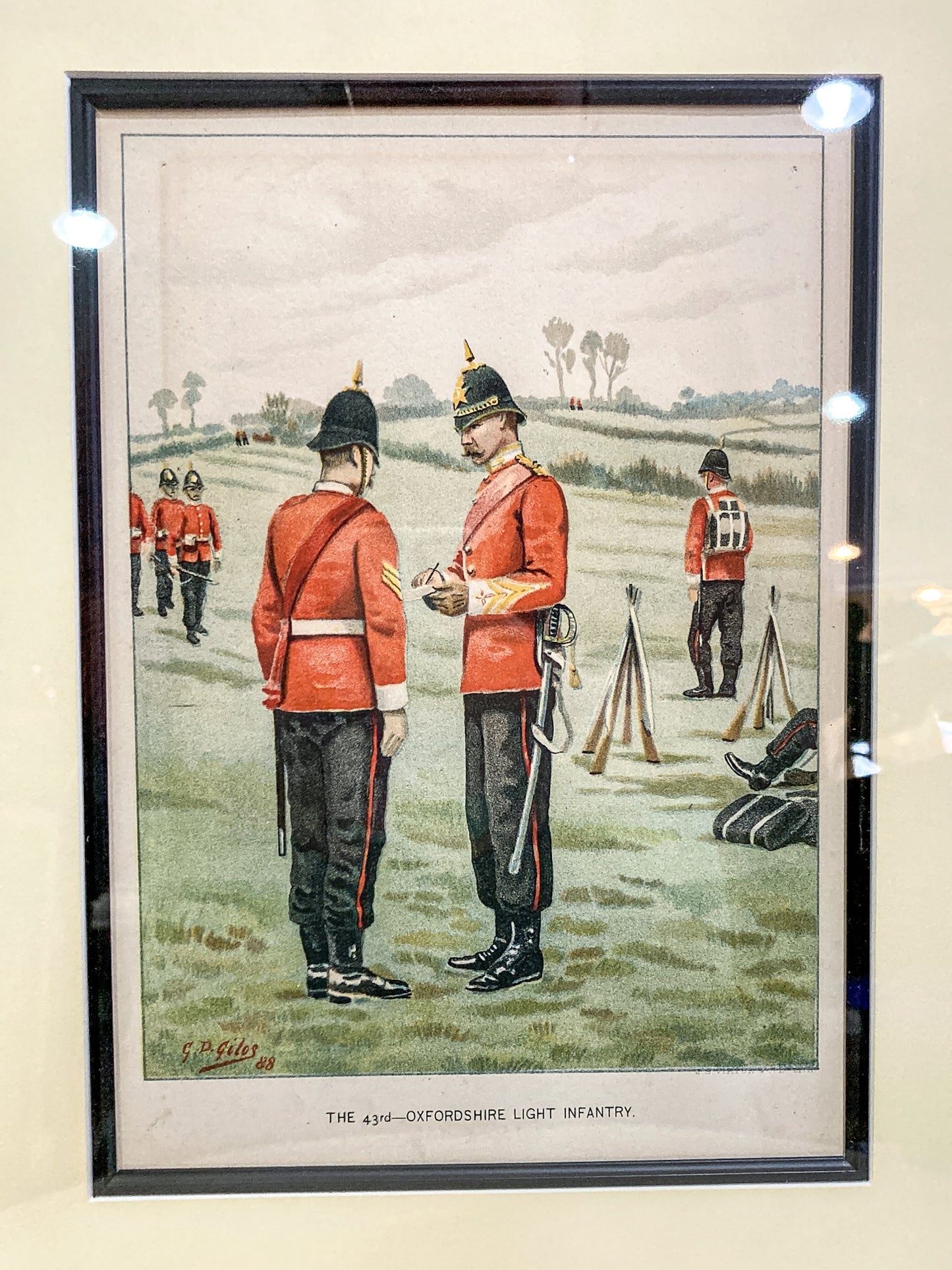 Antique J.S. Virtue "The 43rd-Oxfordshire Light Infantry" Framed Lithograph