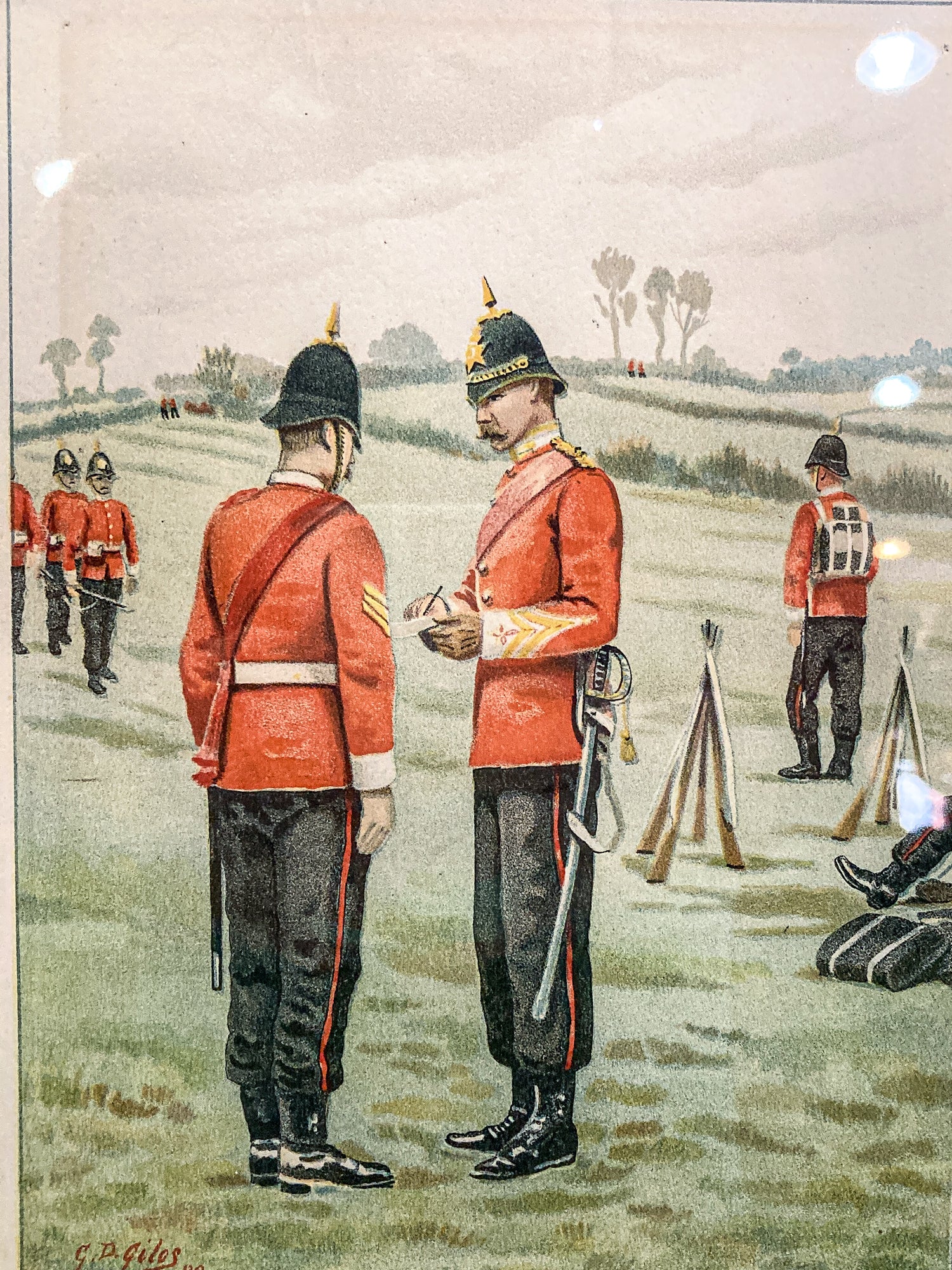 Antique J.S. Virtue "The 43rd-Oxfordshire Light Infantry" Framed Lithograph