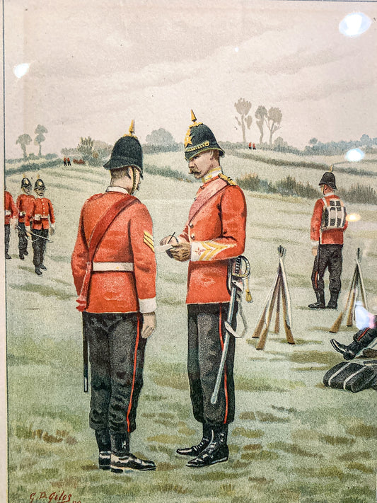 Antique J.S. Virtue "The 43rd-Oxfordshire Light Infantry" Framed Lithograph