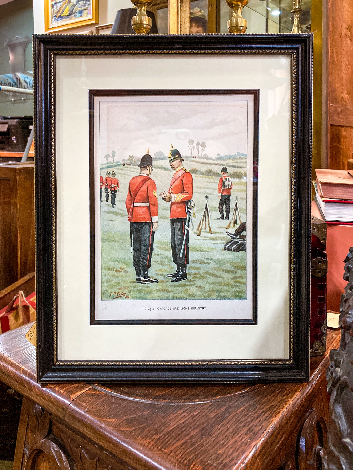 Antique J.S. Virtue "The 43rd-Oxfordshire Light Infantry" Framed Lithograph