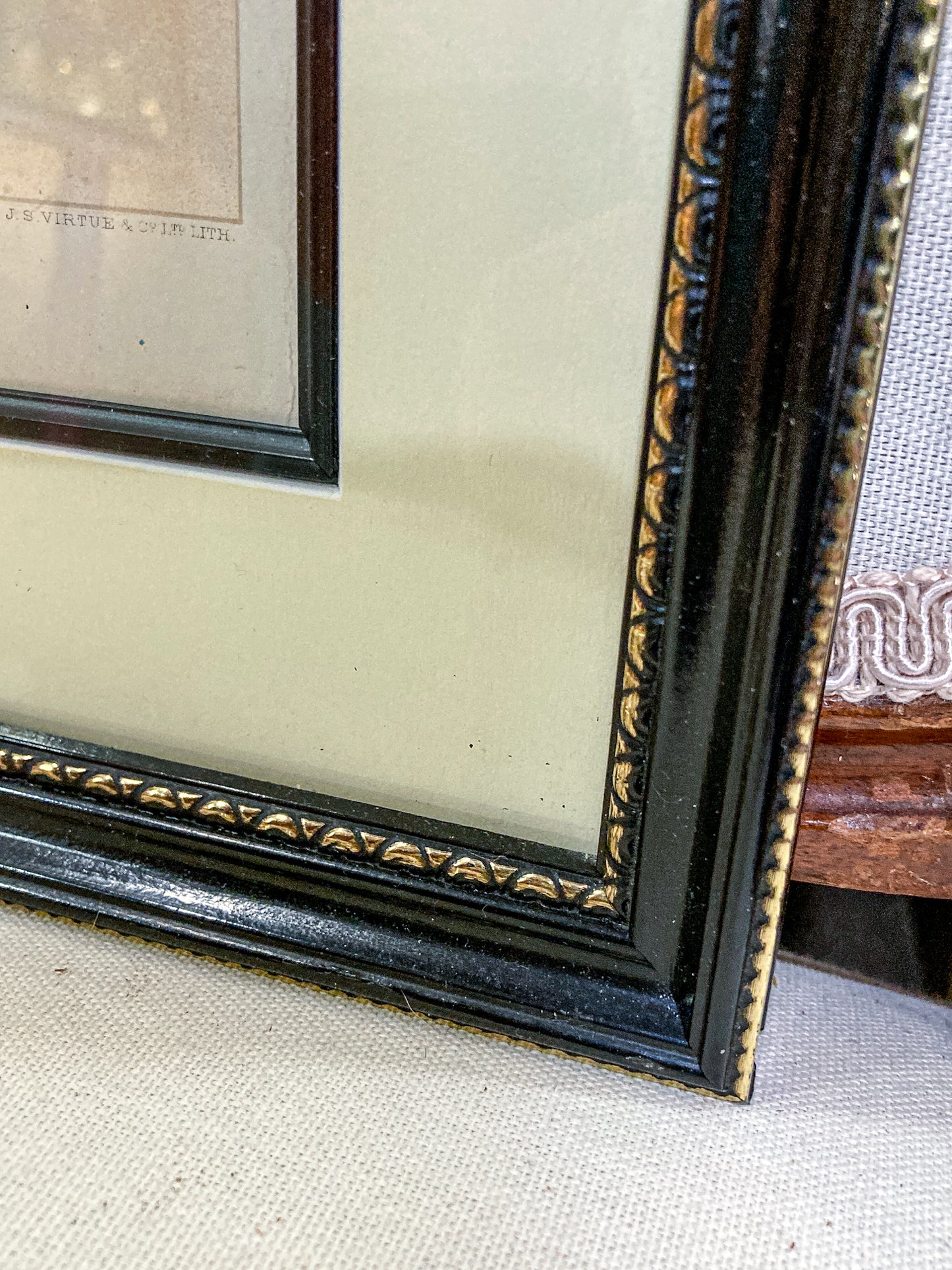 Antique J. S. Virtue "A Military Doctor" Print Framed Color Lithograph