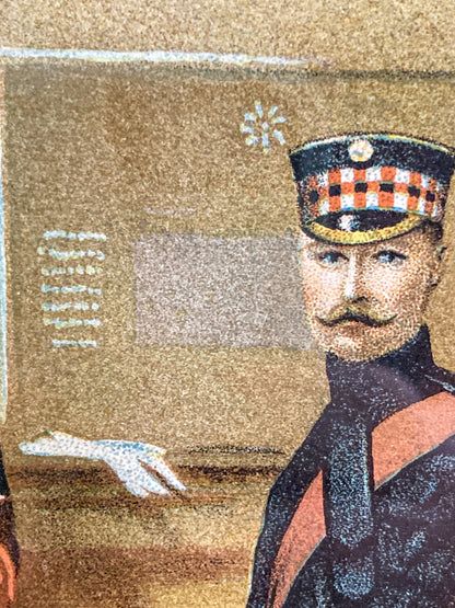 Antique J. S. Virtue "The Scots Guards" Military Print Framed Color Lithograph