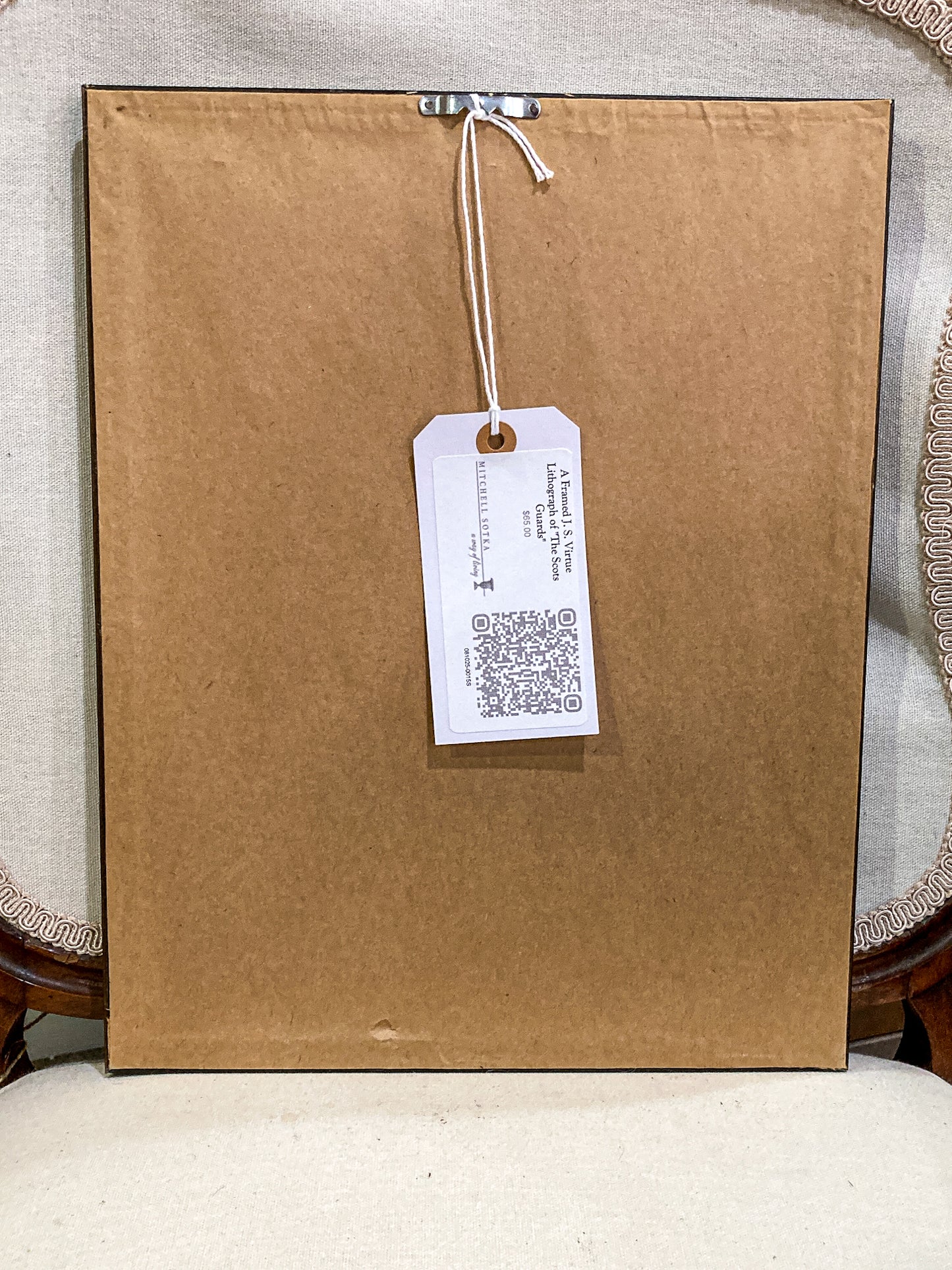 Antique J. S. Virtue "The Scots Guards" Military Print Framed Color Lithograph